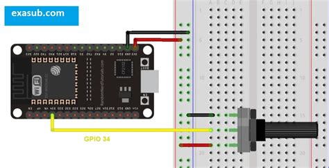 How To Interface Potentiometer To Esp32 To Read Adc Values Exasub