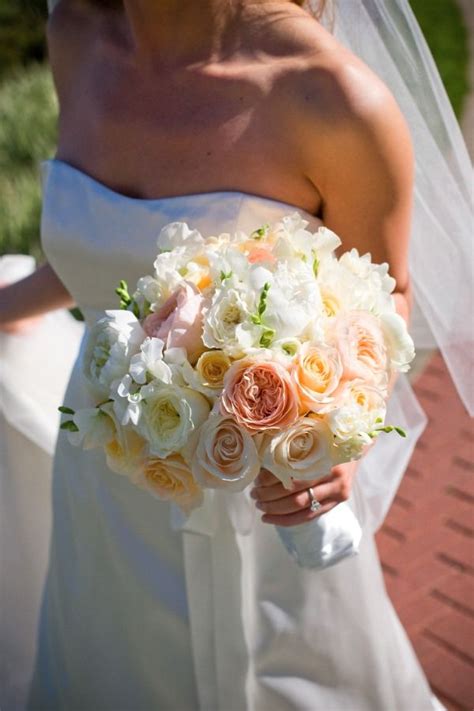 Loyome wedding bridal bouquet, wedding bride bouquet, wedding holding bouquet. white and peach bouquet - these colors are nice | Flower ...