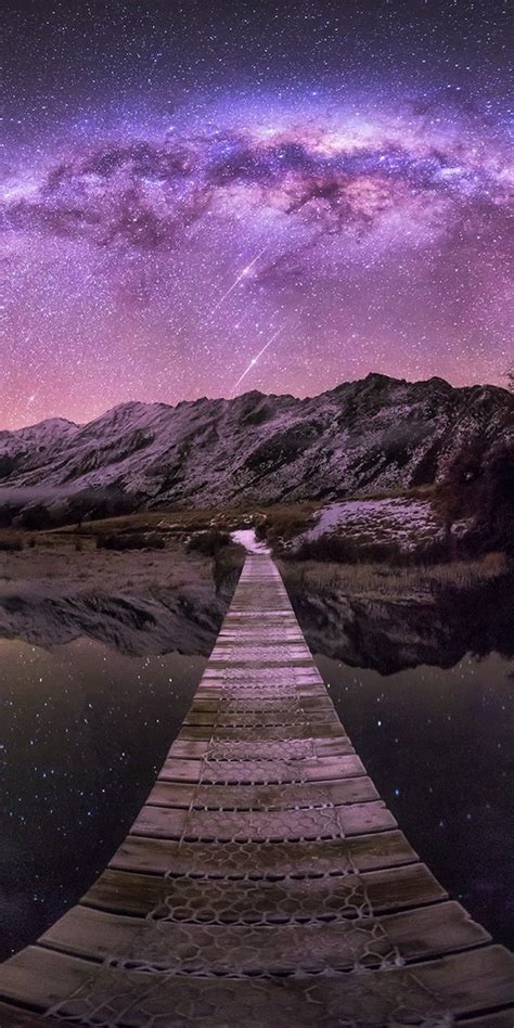 1080x2160 Resolution Galaxy Stars Over Mountain One Plus 5thonor 7x