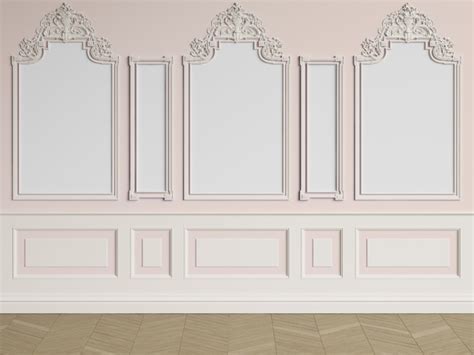 Premium Photo Classic Interior Wall With Mouldings