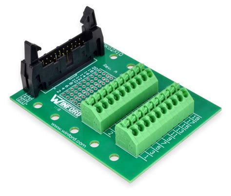 2x10 01 Header 20 Pin Idc Breakout Board With Spring