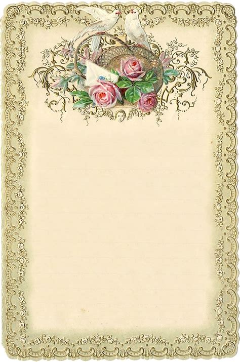 1899 Victorian Romantic Notecards Vintage Paper Background Vintage