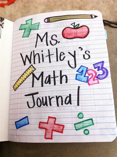 Cover Page Math Journal Journal Notebook Journals Bullet Journal