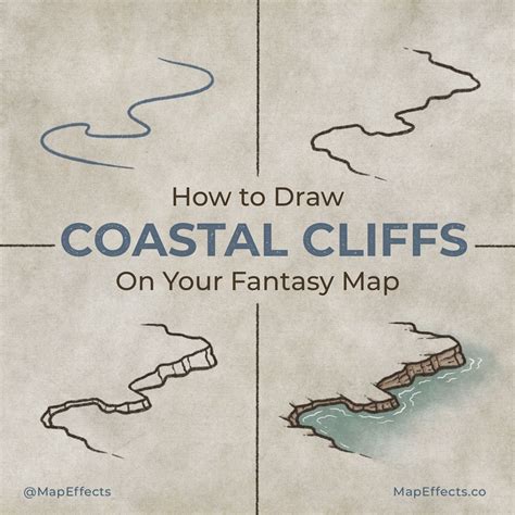 How To Draw Cliffs On The Coastline Of Your Fantasy Maps — Map Effects