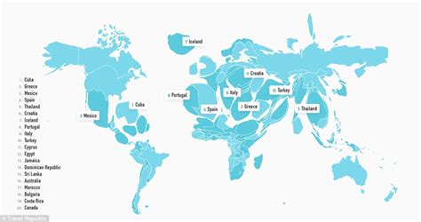The World Map Resized According To Most Popular Travel