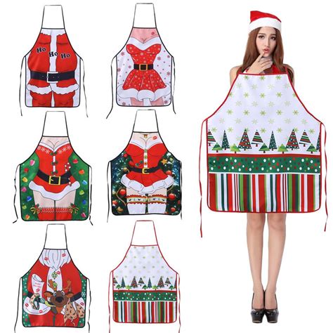 Buy New Christmas Ladies Men Sexy Aprons Christmas Decorations At Affordable Prices — Free