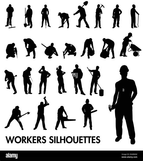 Construction Worker Silhouettes Hi Res Stock Photography And Images Alamy