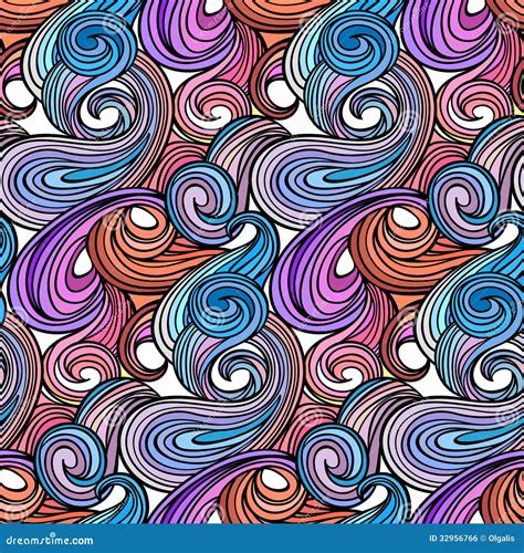 Seamless Abstract Curly Wave Pattern Royalty Free Stock Image Image