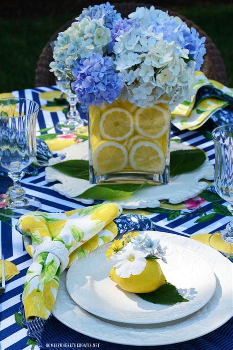 Lemons And Hydrangeas Alfresco Summer Tablescape Summer Table