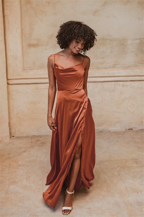 Terracotta Satin Bridesmaid Dresses Dresses Images 2022