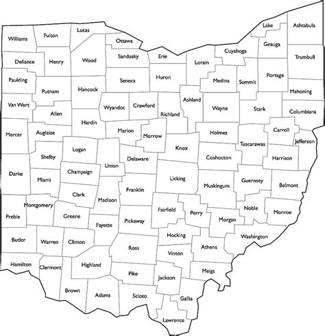 Map Of Ohio Showing Counties Little Pigeon River Map