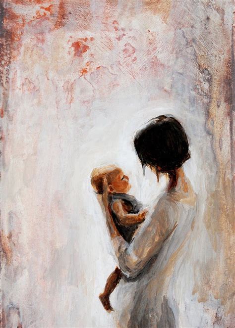 Original Oil Painting Art Painting Watercolor Painting Mother And