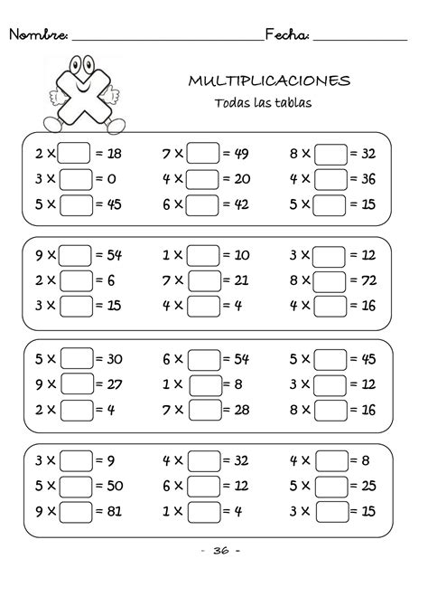 The Printable Worksheet For Multiplicaciones De Difer