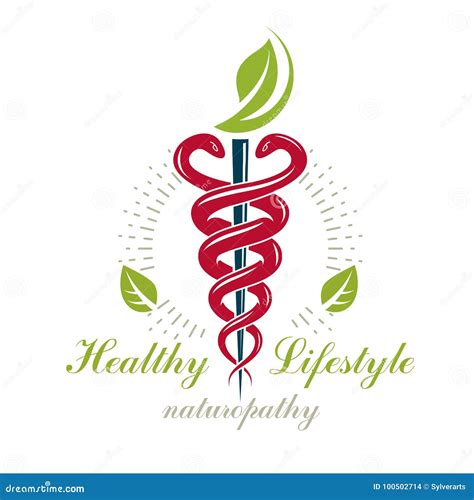 Caduceus Symbol Healthcare Conceptual Vector Logo Homeopathy C Stock