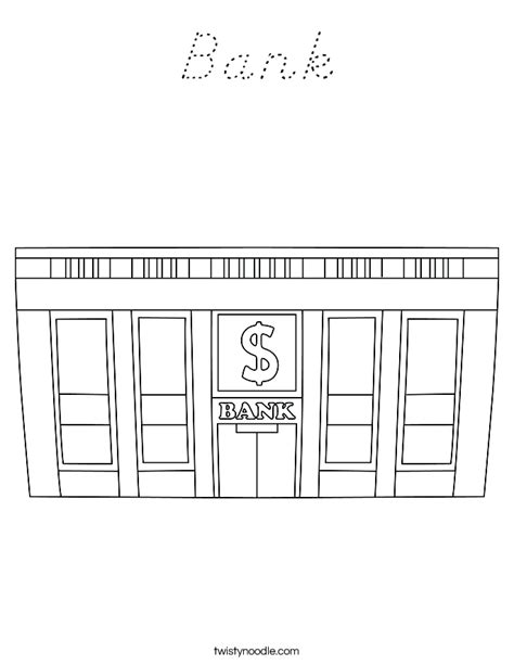 Bank Coloring Page Dnealian Twisty Noodle