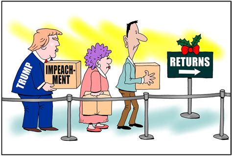 Trump Impeachment Cartoon President Trump Stands In The Return Line