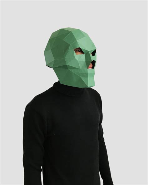 The Mask Skull Template Paper Mask Papercraft Mask Masks Etsy Paper