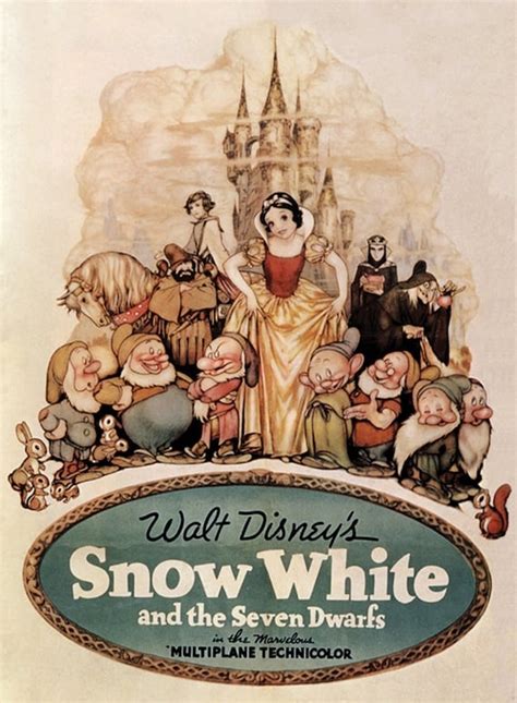 Snow White And The Seven Dwarfs Disney Cult Cartoon Movie Poster Reprint Inches