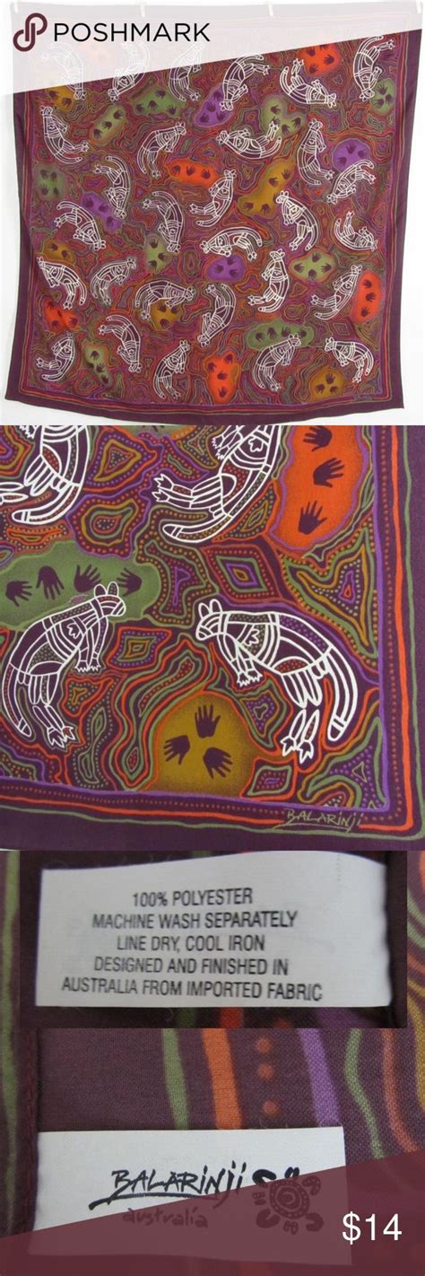 Aussie Aboriginal Art Scarf Balarinji Purple Poly Unusual Scarf From Australia By Balarinji