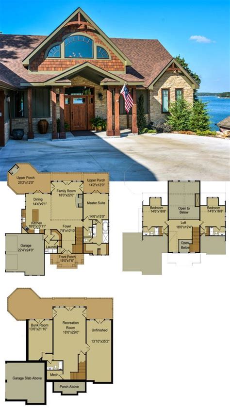 Rustic Mountain House Floor Plan With Walkout Basement Lake House