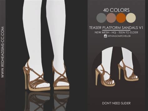 Teaser Platform Sandals By Thiago Mitchell At Redheadsims Sims 4 Updates