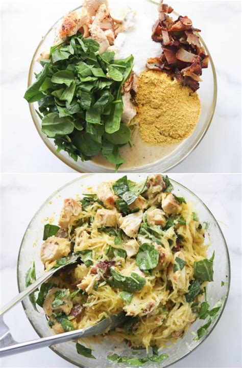 Chicken Bacon And Ranch Stuffed Spaghetti Squash Cook At Home Mom