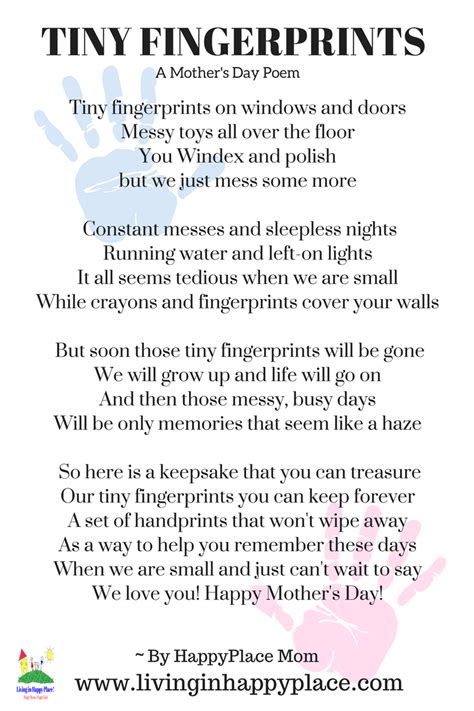 Tiny Fingerprints A Poem For Mom On Mothers Day