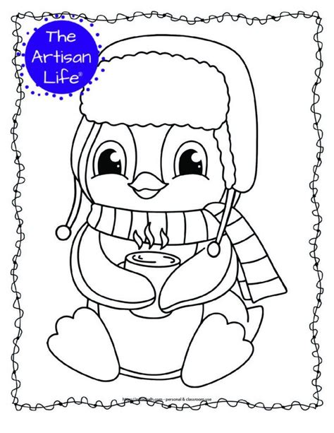 Free Printable Winter Animal Coloring Page For Kids Artisan Life