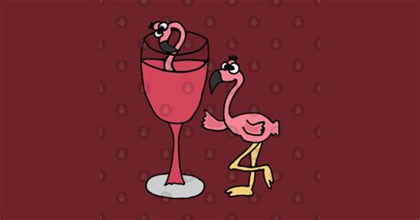 Artsy Funny Pink Flamingo Bird Drinking Rose Wine Flamingo Tank Top