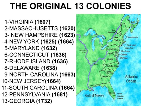 Us Map With The 13 Colonies 13 Colonies Map 1 Inspira