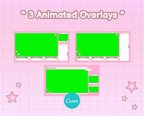 Canva Twitch Overlay Template Twitch Window Cute Theme Etsy