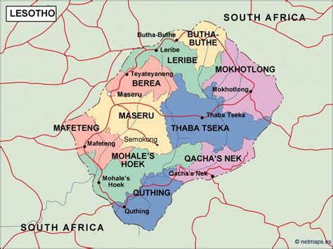 Lesotho Political Map Vector Eps Maps Eps Illustrator Map Vector