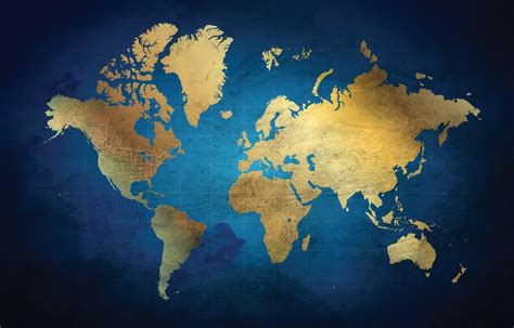 World Map Background In Navy Blue And Gold 2859091 Vector Art At Vecteezy