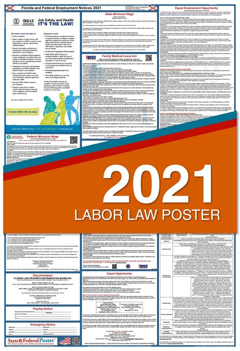 2021 Florida State And Federal Labor Law Poster Laminated Walmart