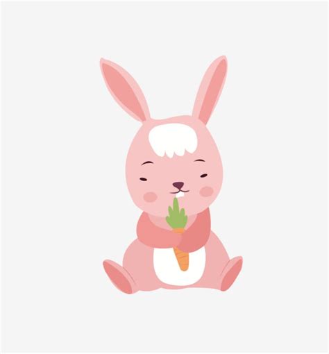 Rabbit Carrot Png Image Cartoon Animals Rabbit Carrot Pink Bunny