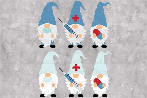 Gnomes Doctors SVG Nurse Gnome SVG Cut Files For Silhouette Cameo And
