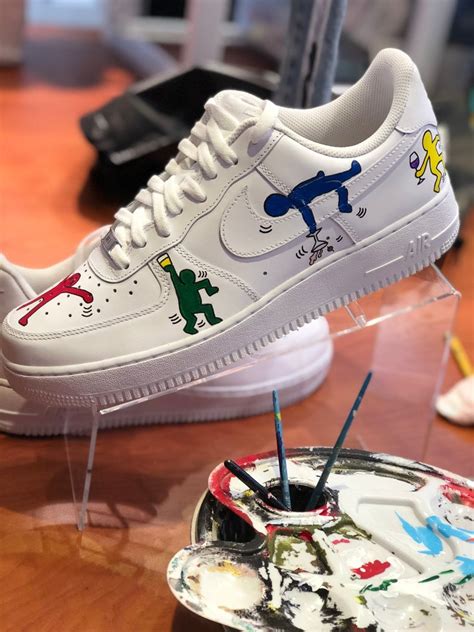 Nike Air Force 1 Low With Neon Creation Of Adam Michelangelo Art Design