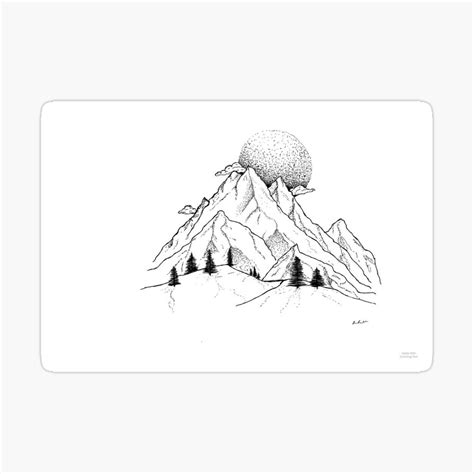 Easy Pencil Mountain Sunset Drawing Mariiana Blog