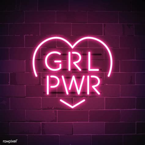 Girl Power Neon Sign Vector Free Image By Ningzk V