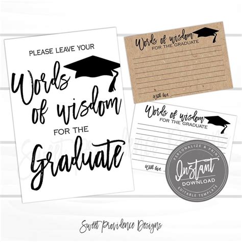 Free Printable Words Of Wisdom Cards Graduation Printable Word Searches