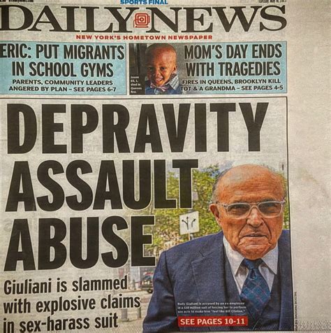 Photo Rudy Giuliani On The Front Page Of The New York Daily News Over Noelle Dunphy Allegations