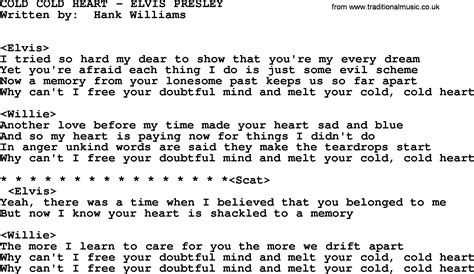 Cold Cold Heart Elvis Presley Txt By Elvis Presley Lyrics And Chords