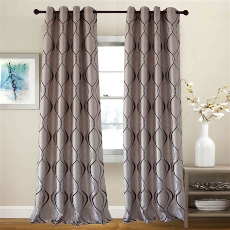 Tanbrown Curtains For Bedroom Room Darkening Geometric Drapes 2 Panels