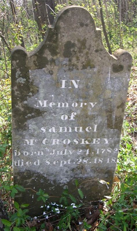 Samuel Mccroskey July 24 1782 Sep 28 1848 So John Blair