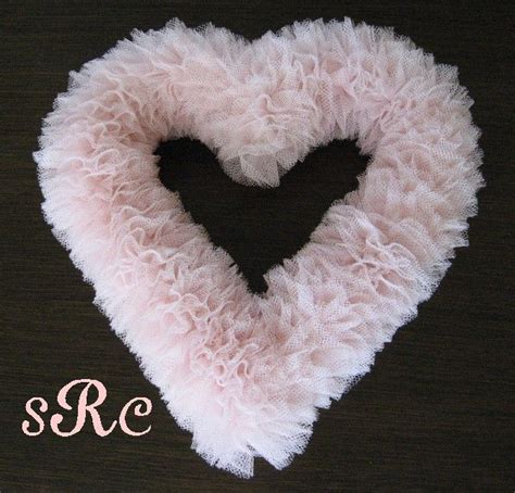 Tulle Heart Pretty Wreath Tulle Wreath Valentine Crafts