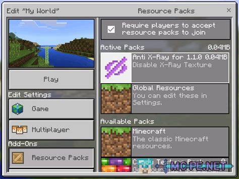 The texture is easily customizable for any user. Anti X-Ray › Addons › MCPE - Minecraft Pocket Edition ...