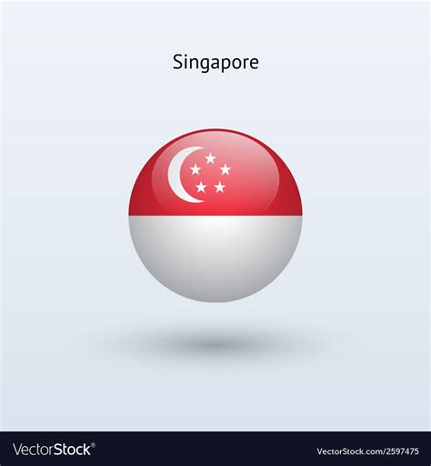 Singapore Round Flag Royalty Free Vector Image
