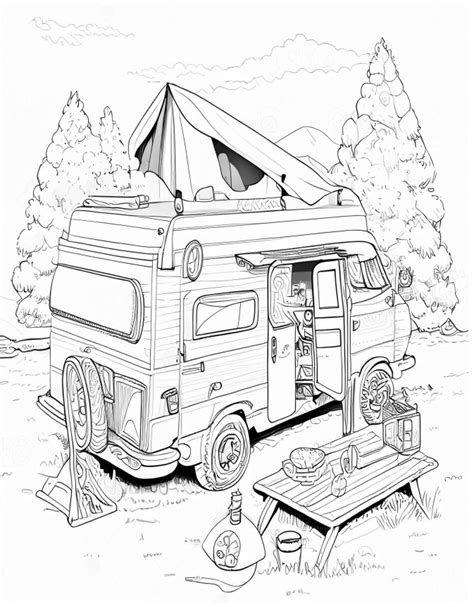 Campervan Coloring Pages Coloring Home