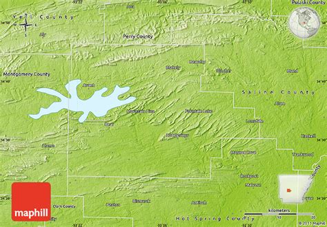 Physical Map Of Garland County