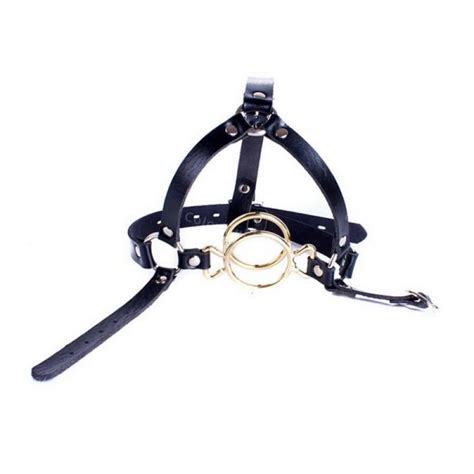 Dual Ring Mouth Gag Ball Gags Head Harness Fetish Forced Open Mouth